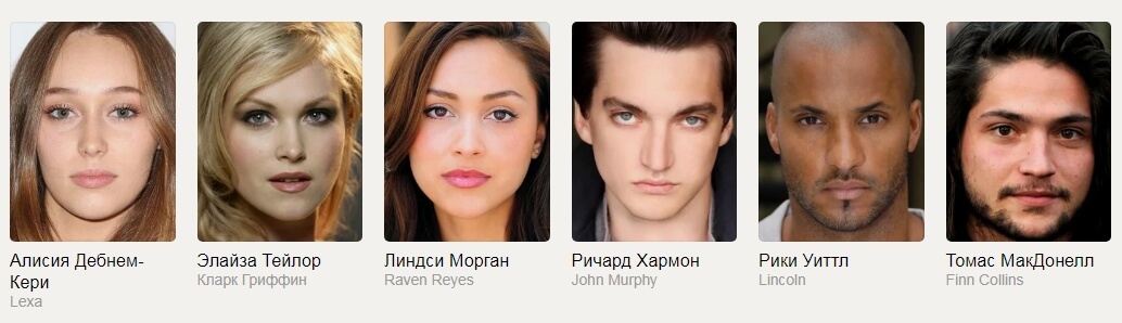 Сериал сотня актеры и роли